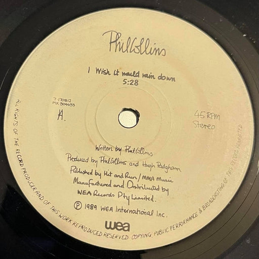 Phil Collins – I Wish It Would Rain Down (LP, Vinyl Record Album)