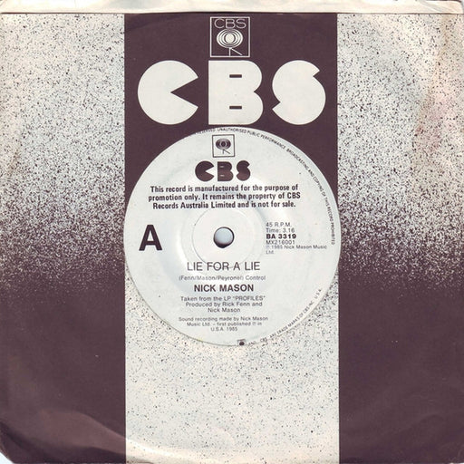 Nick Mason – Lie For A Lie (LP, Vinyl Record Album)