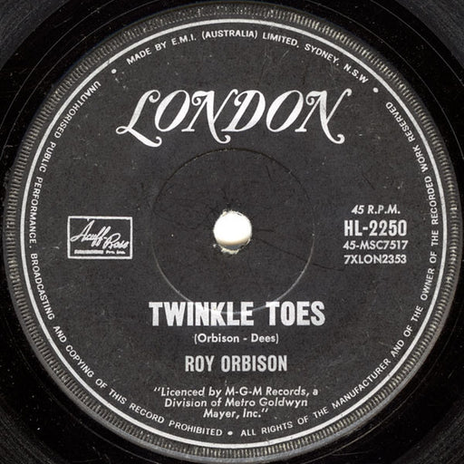 Twinkle Toes / Where Is Tomorrow – Roy Orbison (LP, Vinyl Record Album)