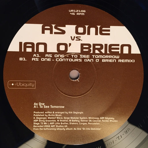 As One, Ian O'Brien – To See Tomorrow / Contours (LP, Vinyl Record Album)