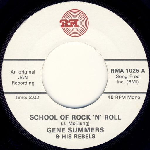 Gene Summers And His Rebels – School Of Rock 'N' Roll / Straight Skirt (LP, Vinyl Record Album)