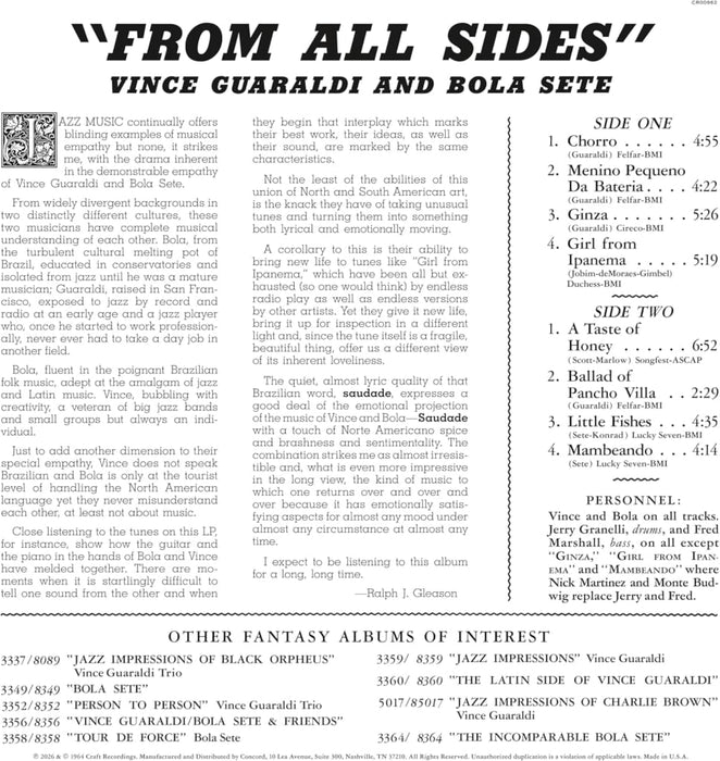 Vince Guaraldi, Bola Sete – From All Sides (OJC) - Image 3