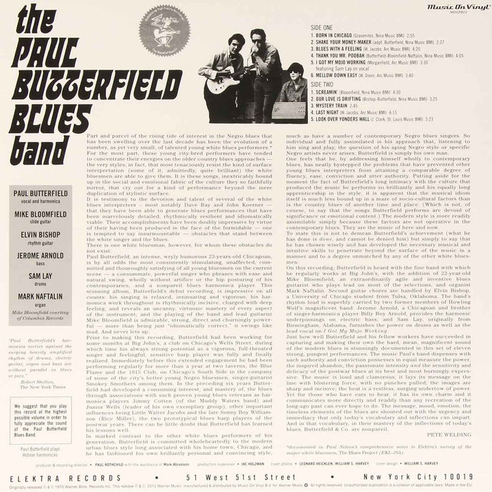 The Paul Butterfield Blues Band – The Paul Butterfield Blues Band (180g, Music On Vinyl, Orange Vinyl, Limited Edition) LP vinyl record, image 2 of 2