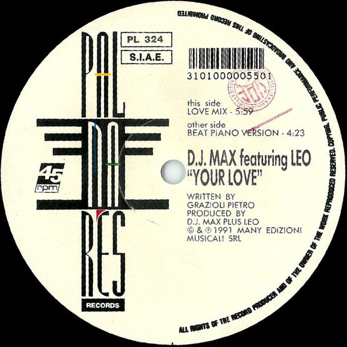 DJ Max, Leo – Your Love (LP, Vinyl Record Album)