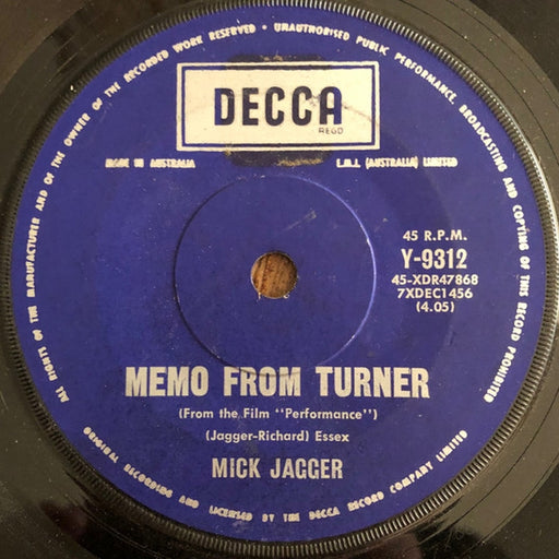 Mick Jagger – Memo From Turner / Natural Magic (LP, Vinyl Record Album)