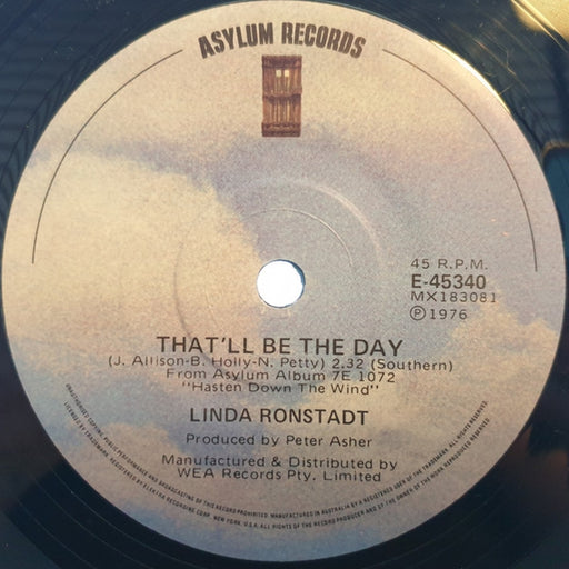 Linda Ronstadt – That'll Be The Day / Try Me Again (LP, Vinyl Record Album)