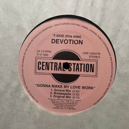 Devotion – Gonna Make My Love Work (LP, Vinyl Record Album)