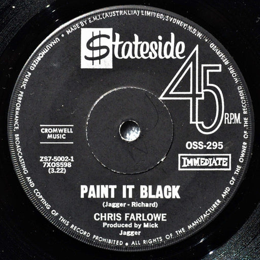 Chris Farlowe – Paint It Black / You're So Good For Me (LP, Vinyl Record Album)