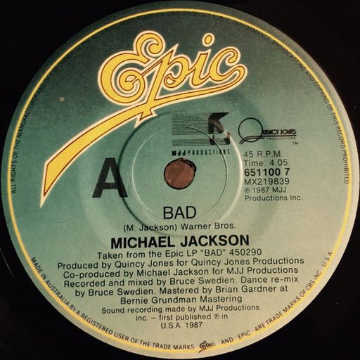 Michael Jackson – Bad (LP, Vinyl Record Album)