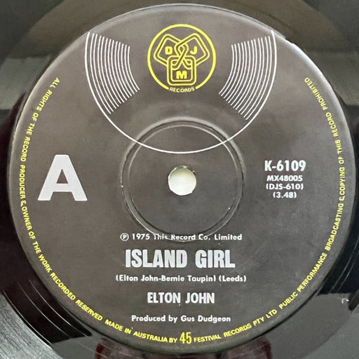 Elton John – Island Girl (LP, Vinyl Record Album)