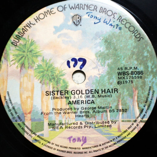 America – Sister Golden Hair (LP, Vinyl Record Album)