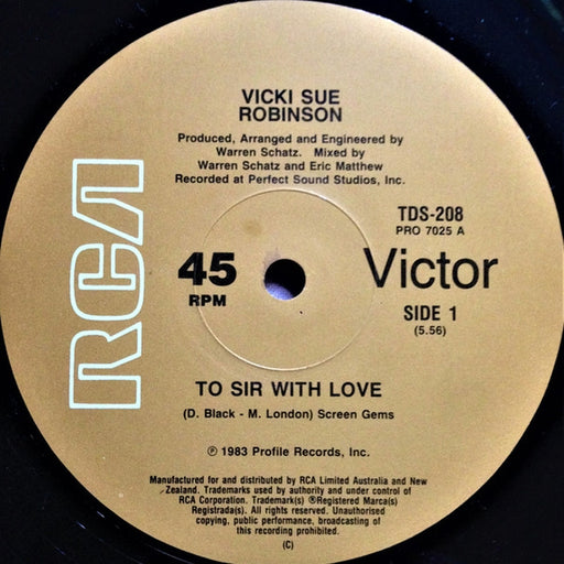 Vicki Sue Robinson – To Sir With Love (LP, Vinyl Record Album)