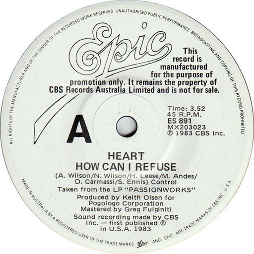 Heart – How Can I Refuse (LP, Vinyl Record Album)