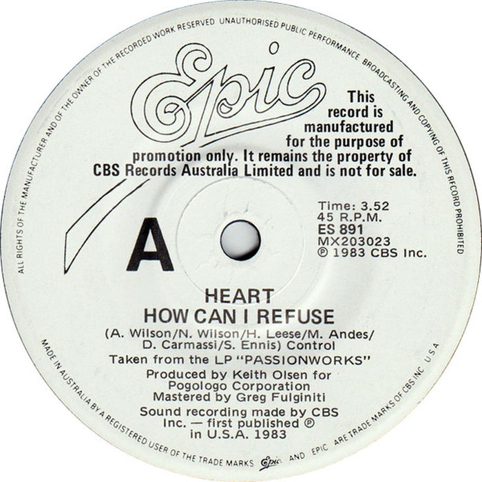 Heart – How Can I Refuse (LP, Vinyl Record Album)
