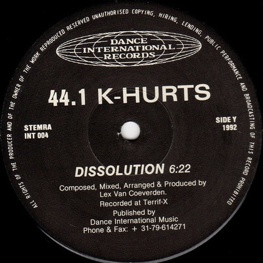 44.1 K-Hurts – Dissolution / Wave Generator (LP, Vinyl Record Album)