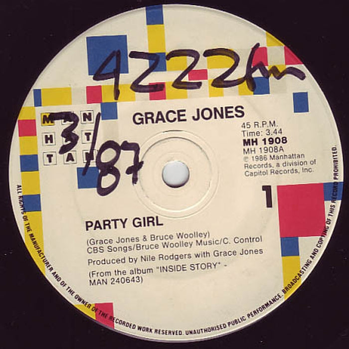 Grace Jones – Party Girl (VG+/Generic)