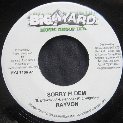 Rayvon, Wayne Fire – Sorry Fi Dem/ More Gal (LP, Vinyl Record Album)