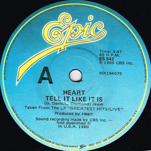 Heart – Tell It Like It Is (LP, Vinyl Record Album)