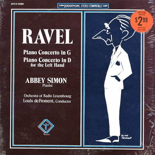 Maurice Ravel, Abbey Simon, Orchestra Of Radio Luxembourg, Louis De Froment – Piano Concerto In G / Piano Concerto In D For The Left Hand (LP, Vinyl Record Album)