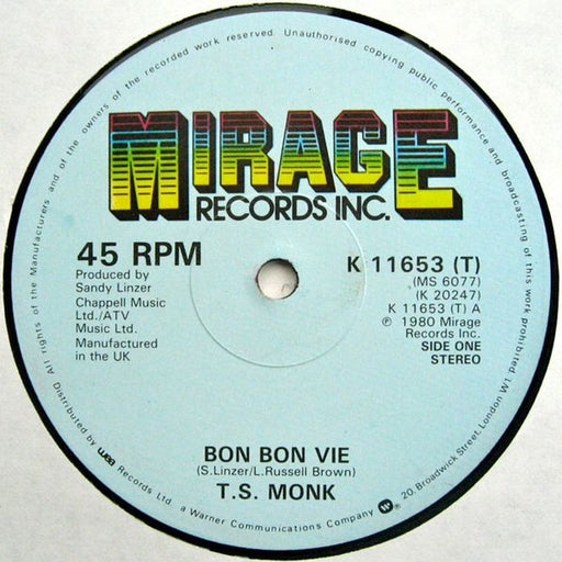 T.S. Monk – Bon Bon Vie (LP, Vinyl Record Album)