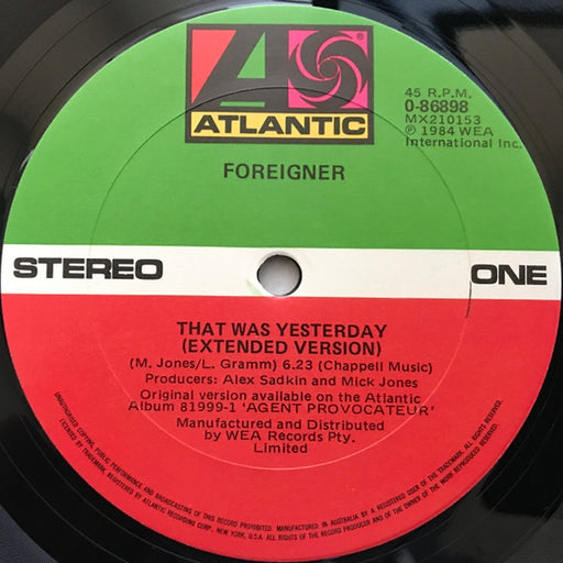 Foreigner – That Was Yesterday (LP, Vinyl Record Album)