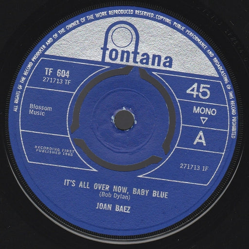 Joan Baez – It's All Over Now, Baby Blue (LP, Vinyl Record Album)