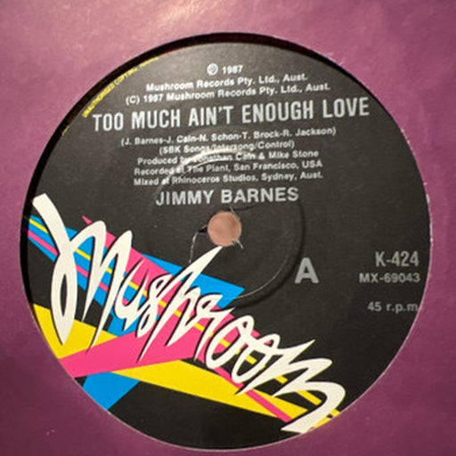 Jimmy Barnes – Too Much Ain't Enough Love (LP, Vinyl Record Album)