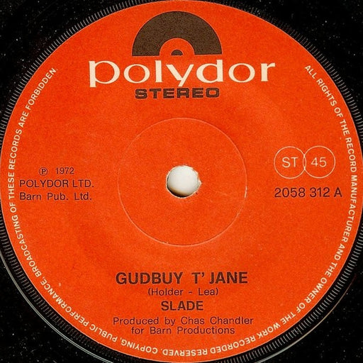 Slade – Gudbuy T' Jane (LP, Vinyl Record Album)