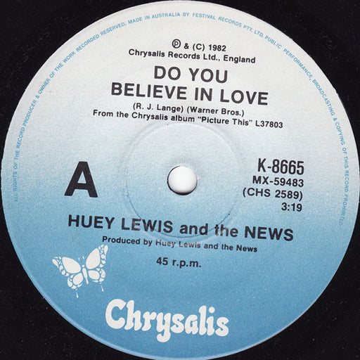Huey Lewis & The News – Do You Believe In Love (LP, Vinyl Record Album)