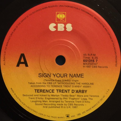 Terence Trent D'Arby – Sign Your Name (LP, Vinyl Record Album)