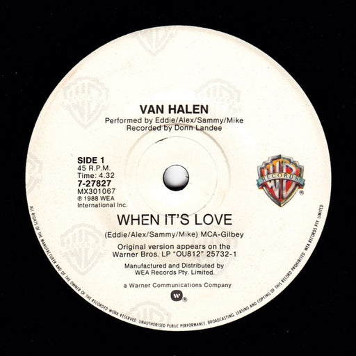 Van Halen – When It's Love (LP, Vinyl Record Album)