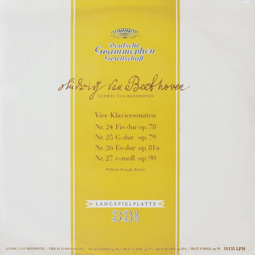 Ludwig van Beethoven, Wilhelm Kempff – Vier Klaviersonaten (Nr. 24 Fis-dur Op. 78 / Nr. 25 G-dur Op. 79 / Nr. 26 Es-dur Op. 81a / Nr. 27 E-moll Op. 90) (LP, Vinyl Record Album)