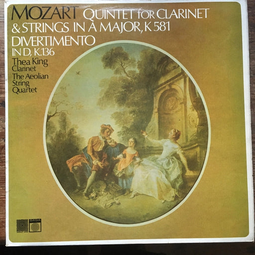 Wolfgang Amadeus Mozart, Thea King, Aeolian String Quartet – Quintet For Clarinet & Strings In A Major, K581, Divertimento In D, K136 (LP, Vinyl Record Album)