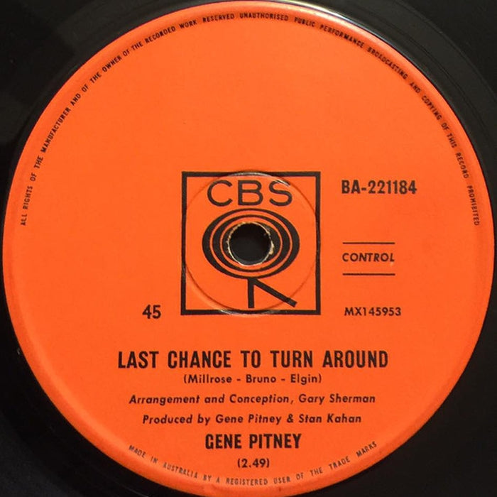 Gene Pitney – Last Chance To Turn Around (LP, Vinyl Record Album)