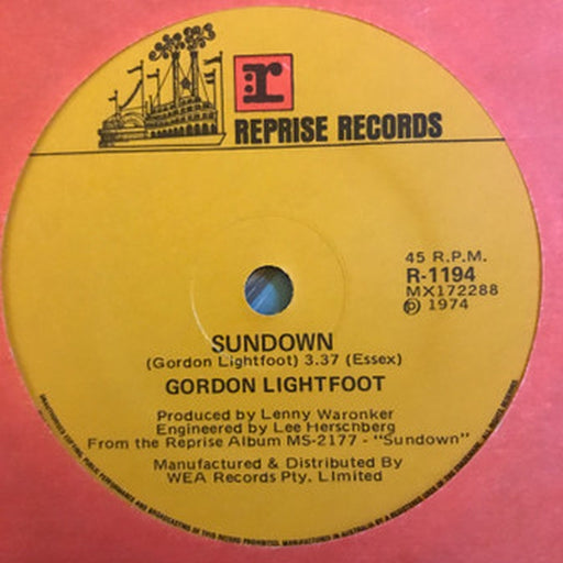 Gordon Lightfoot – Sundown (LP, Vinyl Record Album)