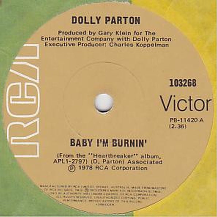 Dolly Parton – Baby I'm Burnin' (LP, Vinyl Record Album)