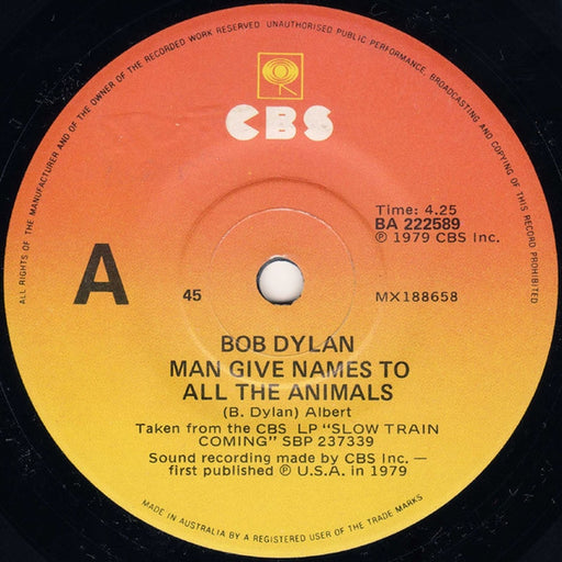 Bob Dylan – Man Give Names To All The Animals (LP, Vinyl Record Album)