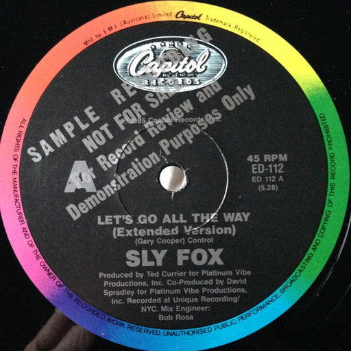 Sly Fox – Let's Go All The Way (LP, Vinyl Record Album)