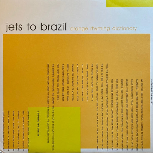 Jets To Brazil – Orange Rhyming Dictionary (LP, Vinyl Record Album)