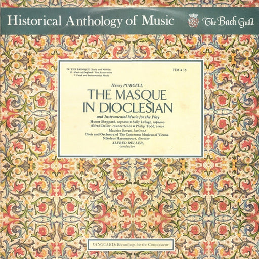 Henry Purcell, Honor Sheppard, Sally LeSage, Alfred Deller, Philip Todd, Maurice Bevan, Concentus Musicus Wien, Nikolaus Harnoncourt, Alfred Deller – The Masque In Dioclesian (LP, Vinyl Record Album)