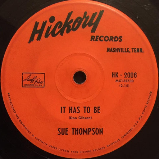 Sue Thompson – It Has To Be (LP, Vinyl Record Album)