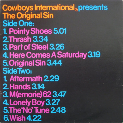 Cowboys International – The Original Sin (LP, Vinyl Record Album)