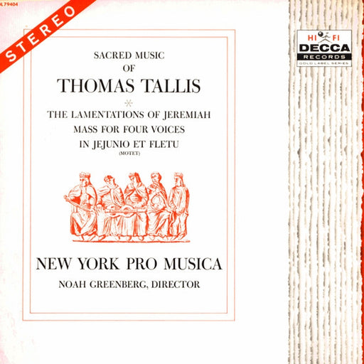 Thomas Tallis, New York Pro Musica – Sacred Music (LP, Vinyl Record Album)