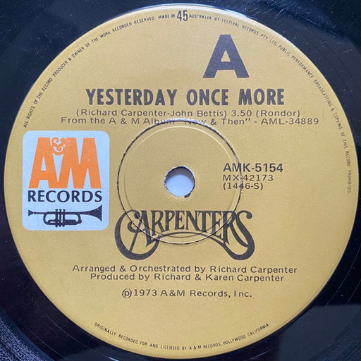 Carpenters – Yesterday Once More (LP, Vinyl Record Album)