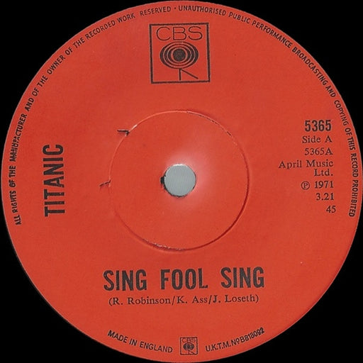 Titanic – Sing Fool Sing (LP, Vinyl Record Album)