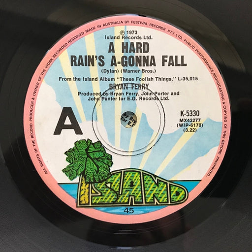 Bryan Ferry – A Hard Rain's A-Gonna Fall (LP, Vinyl Record Album)