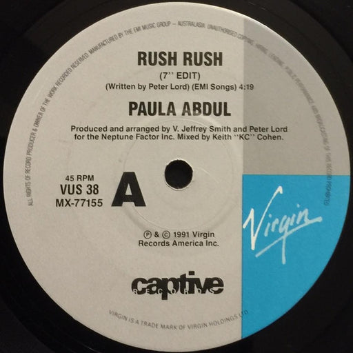 Paula Abdul – Rush Rush (LP, Vinyl Record Album)