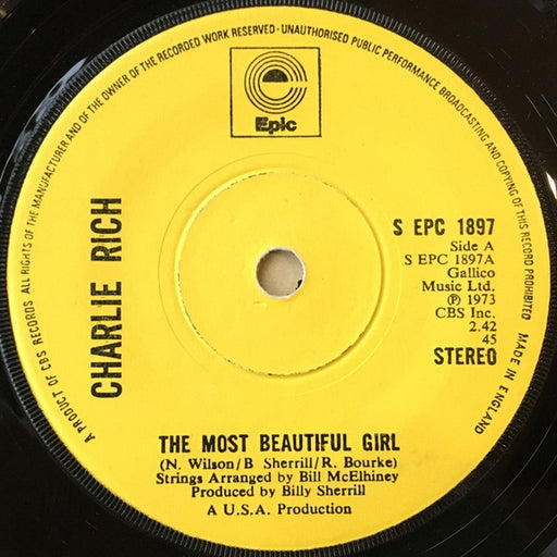 Charlie Rich – The Most Beautiful Girl (LP, Vinyl Record Album)