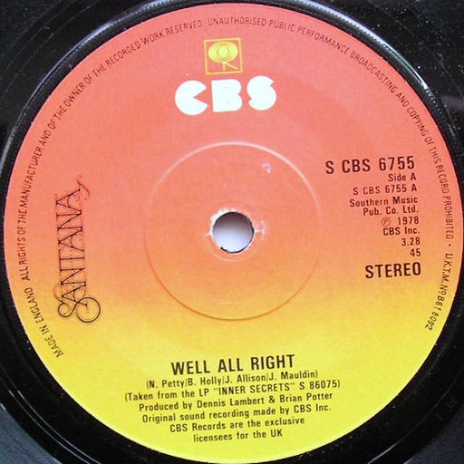 Santana – Well All Right (LP, Vinyl Record Album)