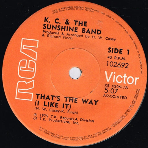 KC & The Sunshine Band – That's The Way (I Like It) (LP, Vinyl Record Album)